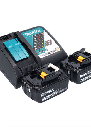 Makita DDF 453 RGX1 taladro atornillador inalámbrico 18 V 42 Nm + 2x baterías 6,0 Ah + cargador + set de accesorios 74 piezas + maletín