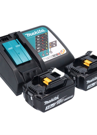 Makita DDF 482 RFX1 taladro atornillador inalámbrico 18 V 62 Nm + 2x baterías 3,0 Ah + cargador + set de accesorios 74 piezas + maletín