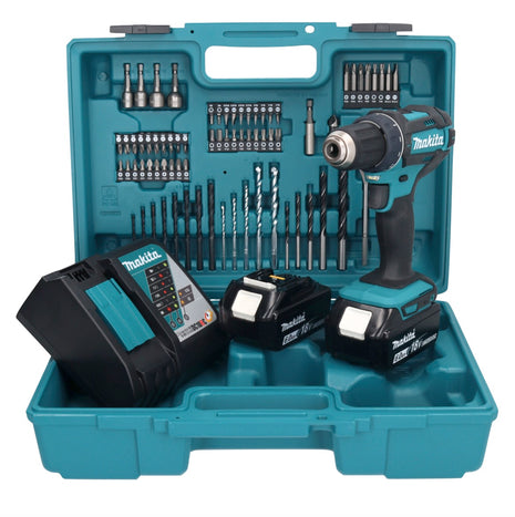 Makita DDF 482 RGX1 Perceuse-visseuse sans fil 18 V 62 Nm + 2x Batteries 6,0 Ah + Chargeur + kit d'accessoires - 74 pièces + Mallette