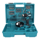 Makita DDF 485 F1X1 Perceuse-visseuse sans fil 18 V 50 Nm brushless + 1x Batterie 3,0 Ah + kit d'accessoires - 74 pièces + Mallette - sans chargeur