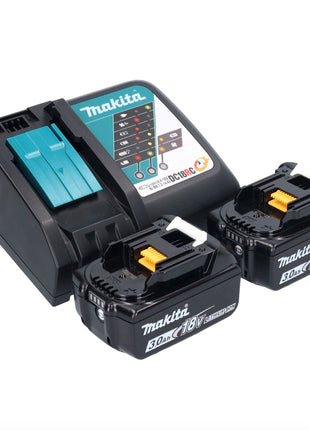 Makita DDF 485 RFX1 taladro atornillador inalámbrico 18 V 50 Nm sin escobillas + 2 baterías 3,0 Ah + cargador + set de accesorios 74 piezas + maletín