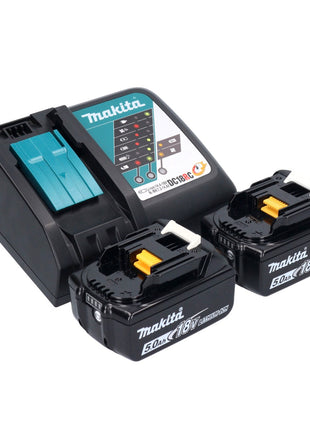 Makita DDF 487 RTX1 taladro atornillador inalámbrico 18 V 40 Nm sin escobillas + 2 baterías 5,0 Ah + cargador + set de accesorios 74 piezas + maletín