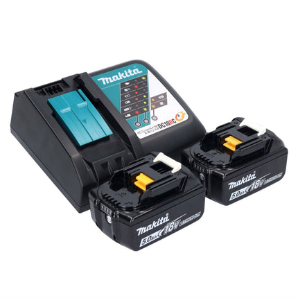 Llave de impacto a batería Makita DTD 153 RTX1 18 V 170 Nm 1/4" sin escobillas + 2x baterías 5,0 Ah + cargador + set de accesorios 74 piezas + estuche