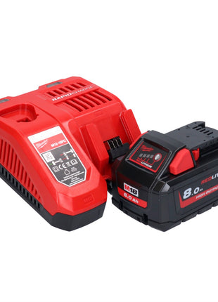 Amoladora angular a batería Milwaukee M18 FSAG125X-801X 18 V 125 mm sin escobillas + 1x batería 8,0 Ah + cargador + caja HD