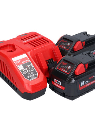 Amoladora angular a batería Milwaukee M18 FSAG125X-802X 18 V 125 mm sin escobillas + 2x baterías 8,0 Ah + cargador + caja HD