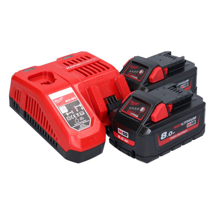Amoladora angular a batería Milwaukee M18 FSAG125X-802X 18 V 125 mm sin escobillas + 2x baterías 8,0 Ah + cargador + caja HD