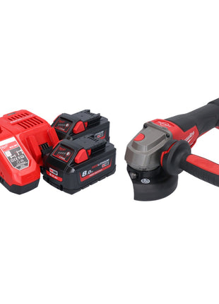 Milwaukee M18 FSAGV115XPDB-802 Akku Winkelschleifer 18 V 115 mm Brushless + 2x Akku 8,0 Ah + Ladegerät