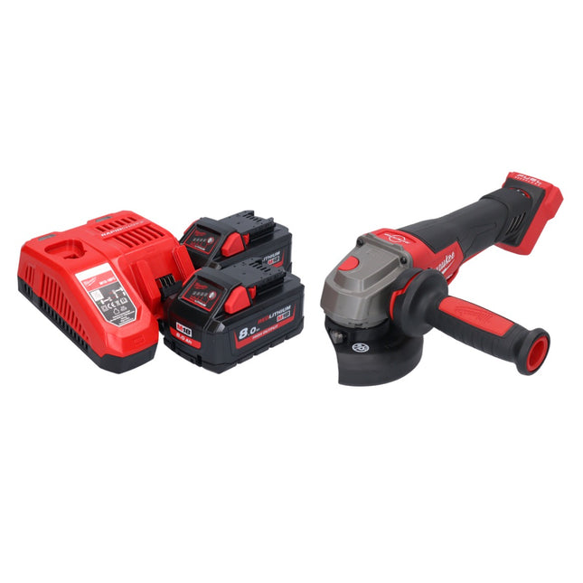 Amoladora angular a batería Milwaukee M18 FSAGV115XPDB-802 18 V 115 mm sin escobillas + 2x baterías 8,0 Ah + cargador