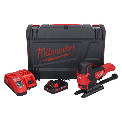 Sierra de calar a batería Milwaukee M18 FBJS-301X 18 V sin escobillas + 1x batería 3.0 Ah + cargador + caja HD