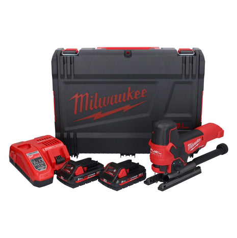 Scie sauteuse à batterie Milwaukee M18 FBJS-302X 18 V sans balais + 2x batteries 3,0 Ah + chargeur + boîtier HD