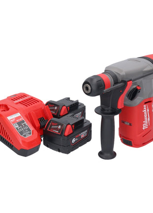 Martillo combinado a batería Milwaukee M18 CHX-602 18 V 2,5 J SDS plus sin escobillas + 2x baterías 6,0 Ah + cargador