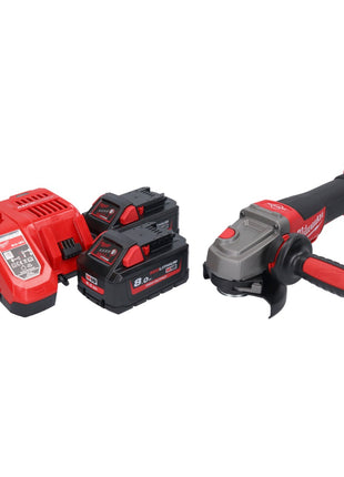 Amoladora angular a batería Milwaukee M18 CAG115XPDB-802 18 V 115 mm sin escobillas + 2x baterías 8,0 Ah + cargador