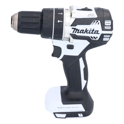 Makita DHP 484 SY1X1W taladro percutor inalámbrico 18 V 54 Nm sin escobillas blanco + 1x batería 1,5 Ah + cargador + set de accesorios 74 piezas + estuche