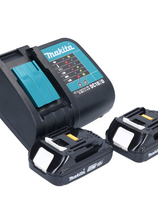 Makita DHP 484 SYJ W Taladro percutor inalámbrico 18 V 54 Nm sin escobillas blanco + 2x baterías 1,5 Ah + cargador + Makpac