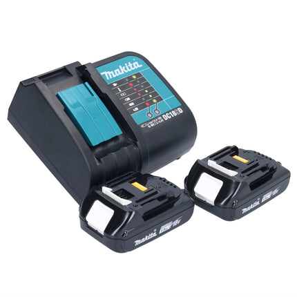 Makita DHP 484 SYJ W Taladro percutor inalámbrico 18 V 54 Nm sin escobillas blanco + 2x baterías 1,5 Ah + cargador + Makpac