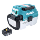 Aspiradora sin cable Makita DVC 750 LF1 LXT 18 V 67 mbar 7,5 l sin escobillas + 1x batería recargable 3,0 Ah - sin cargador
