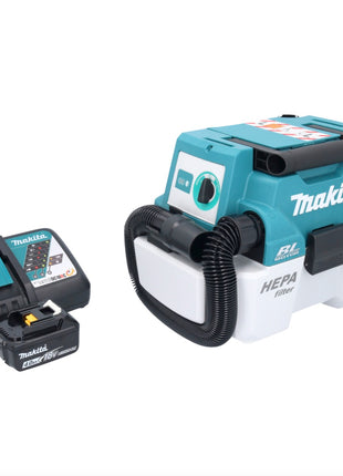 Aspirador de batería Makita DVC 750 LRM1 LXT 18 V 67 mbar 7,5 l sin escobillas + 1x batería 4,0 Ah + cargador