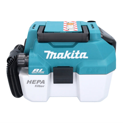 Aspiratore a batteria Makita DVC 750 LT1 LXT 18 V 67 mbar 7,5 l senza spazzole + 1x batteria ricaricabile 5,0 Ah - senza caricabatterie