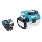 Makita DVC 750 LRT1 cordless hoover LXT 18 V 67 mbar 7.5 l brushless + 1x rechargeable battery 5.0 Ah + charger