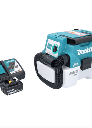 Makita DVC 750 LRT1 Akku Staubsauger LXT 18 V 67 mbar 7,5 l Brushless + 1x Akku 5,0 Ah + Ladegerät