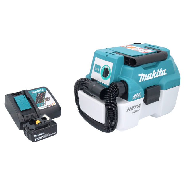 Aspiradora sin cable Makita DVC 750 LRG1 LXT 18 V 67 mbar 7,5 l sin escobillas + 1x batería recargable 6,0 Ah + cargador