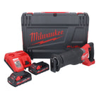 Sierra sable Milwaukee M18 ONEFSZ-302X batería 18 V sin escobillas + 2x baterías 3.0 Ah + cargador + caja HD
