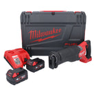 Sierra sable Milwaukee M18 ONEFSZ-402X batería 18 V sin escobillas + 2x baterías 4.0 Ah + cargador + caja HD