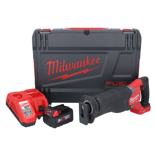 Sierra sable Milwaukee M18 ONEFSZ-501X batería 18 V sin escobillas + 1x batería 5.0 Ah + cargador + caja HD