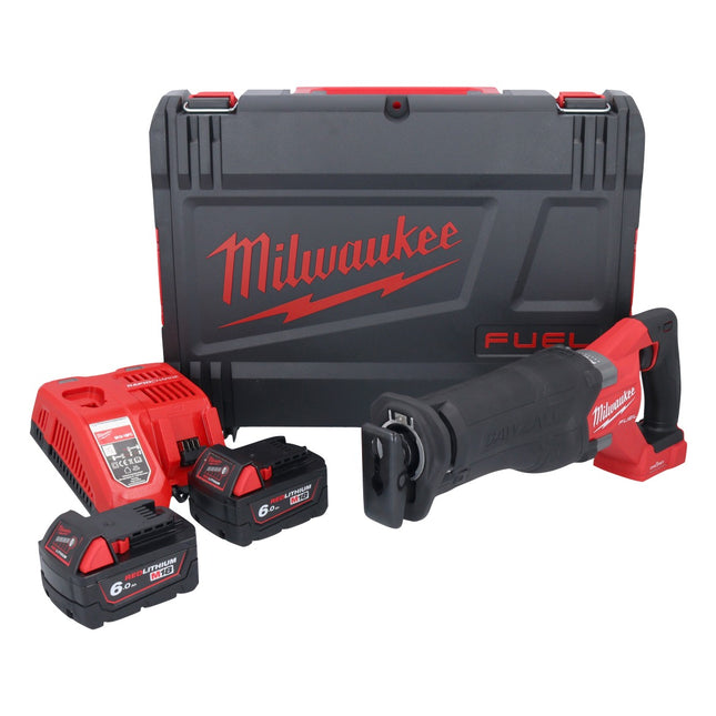 Sierra sable Milwaukee M18 ONEFSZ-602X batería 18 V sin escobillas + 2x baterías 6,0 Ah + cargador + caja HD