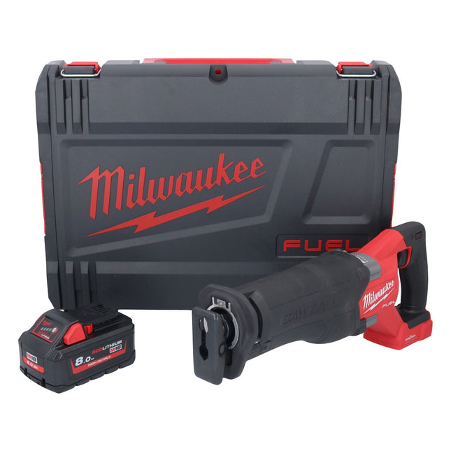 Milwaukee M18 ONEFSZ-801X batería Sierra sable 18 V sin escobillas + 1x batería 8,0 Ah + caja HD - sin cargador
