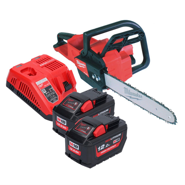Milwaukee M18 FCHS35-122 Motosierra sin cable 18 V 35 cm 12,4 m/s ( 4933479679 ) + 2x batería 12,0 Ah + cargador