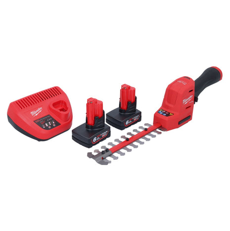 Milwaukee M12 FHT20-602 cortasetos a batería 12 V 20 cm sin escobillas + 2x baterías 6,0 Ah + cargador