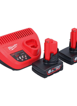 Cisaille à arbustes à batterie Milwaukee M12 FHT20-602 12 V 20 cm sans balais + 2x batteries 6,0 Ah + chargeur