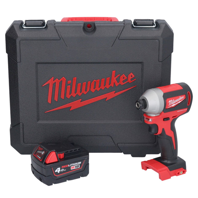 Clé à chocs sans fil Milwaukee M18 CBLID-401C 18 V 180 Nm 1/4" brushless + 1x batterie 4,0 Ah + coffret - sans chargeur