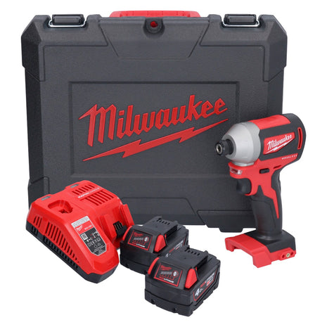 Llave de impacto inalámbrica Milwaukee M18 CBLID-402C 18 V 180 Nm 1/4" sin escobillas + 2x batería 4,0 Ah + cargador + estuche (4933464534)