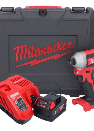 Clé à chocs sans fil Milwaukee M18 CBLID-601C 18 V 180 Nm 1/4" brushless + 1x batterie 6,0 Ah + chargeur + coffret