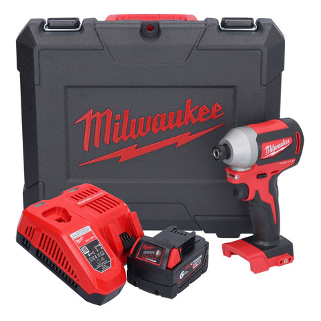 Milwaukee M18 CBLID-601C llave de impacto inalámbrica 18 V 180 Nm 1/4" sin escobillas + 1x batería 6,0 Ah + cargador + estuche