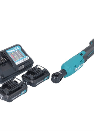 Atornillador de carraca a batería Makita WR 100 DWA 12 V 47,5 Nm 1/4" 3/8" + 2x baterías 2,0 Ah + cargador