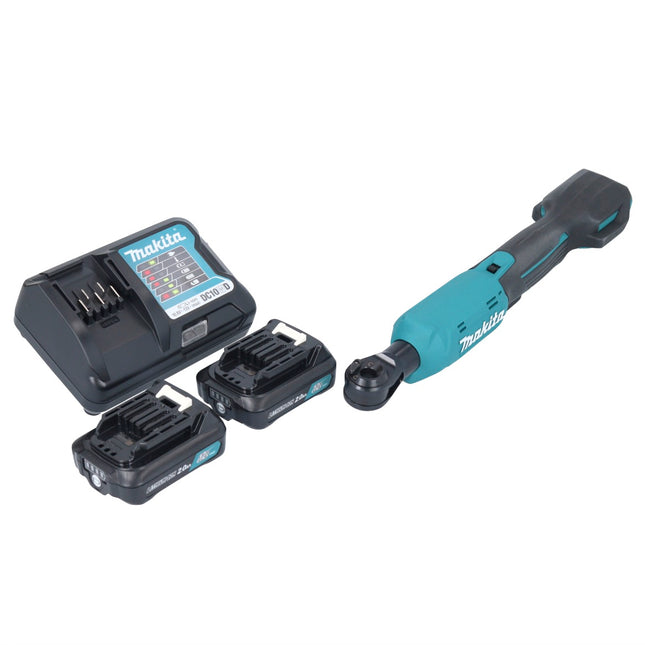 Avvitatore a cricchetto a batteria Makita WR 100 DWA 12 V 47,5 Nm 1/4" 3/8" + 2 batterie da 2,0 Ah + caricabatterie