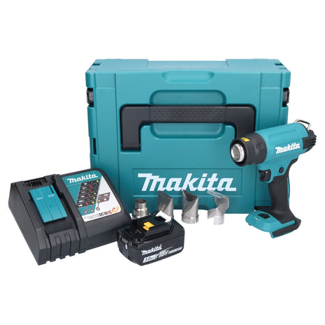 Makita DHG 181 RF1J soplador de aire caliente a batería 18 V 150 - 550°C + 1x batería 3,0 Ah + cargador + Makpac