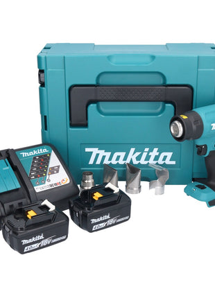 Makita DHG 181 RMJ soplador de aire caliente a batería 18 V 150 - 550°C + 2x baterías 4,0 Ah + cargador + Makpac