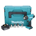 Makita DHG 181 T1J Pistolet air chaud sans fil 18 V 150 - 550C + 1x batterie rechargeable 5,0 Ah + Makpac - sans kit chargeur