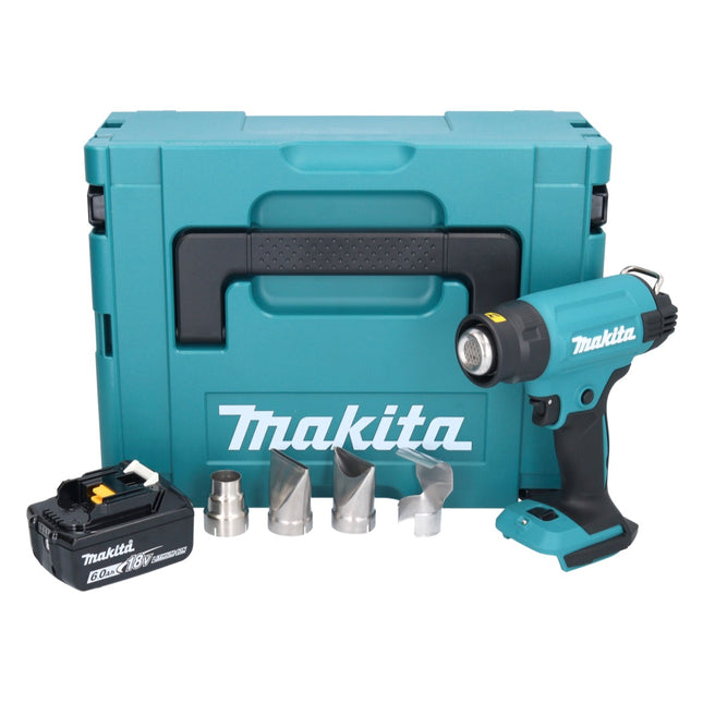 Makita DHG 181 G1J soplador de aire caliente a batería 18 V 150 - 550°C + 1x batería 6,0 Ah + Makpac - sin cargador
