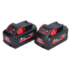 Milwaukee M18 HB 5.5 battery set 2x 18 V 5.5 Ah / 5500 mAh Li-Ion High Output ( 2x 4932464712 ) with charge level indicator