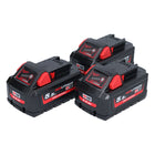 Milwaukee M18 HB 5.5 battery set 3x 18 V 5.5 Ah / 5500 mAh Li-Ion High Output ( 3x 4932464712 ) with charge level indicator