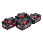 Milwaukee M18 HB 5.5 battery set 4x 18 V 5.5 Ah / 5500 mAh Li-Ion High Output ( 4x 4932464712 ) with charge level indicator