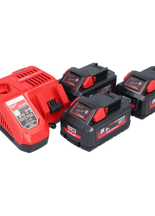 Milwaukee M18 NRG-553 batería de arranque de alto rendimiento 18 V + 3x batería 5,5 Ah (3x 4932464712) + cargador M12-18 FC (4932451079)