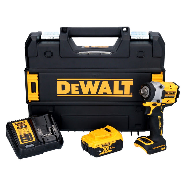 DeWalt DCF 922 P1 cordless impact wrench 18 V 400 Nm 1/2" brushless + 1x rechargeable battery 5.0 Ah + charger + TSTAK