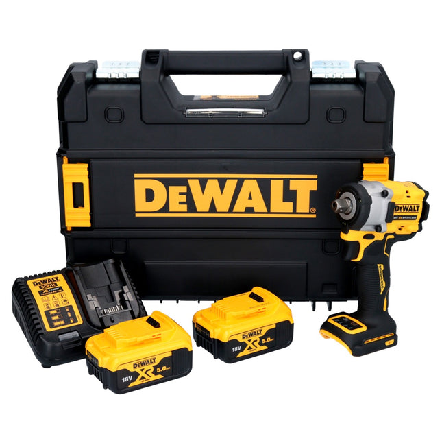 DeWalt DCF 922 P2 cordless impact wrench 18 V 400 Nm 1/2" brushless + 2x rechargeable battery 5.0 Ah + charger + TSTAK