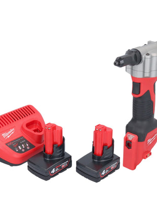 Milwaukee M12 BPRT-402 Akku Blindnietgerät 12 V 20,32 mm + 2x Akku 4,0 Ah + Ladegerät - Toolbrothers